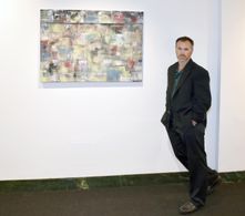 At his art exhibit in Manhattan.