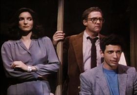 Jeff Goldblum, Madolyn Smith Osborne, and Lawrence Pressman in Rehearsal for Murder (1982)