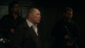 James Spader, Jonathan Holtzman, and Mario Peguero in The Blacklist: The Troll Farmer (No. 38): Pt. 3 (2023)