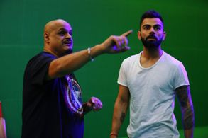 Puneet Sira directing Virat Kohli on the set of Super V (2019)