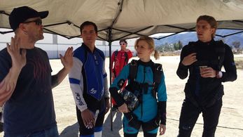 Brad Worch II on set of HEX with Chloe Berman, Bryan Roberts, Matthew Holcomb, and DP Christopher Johnston