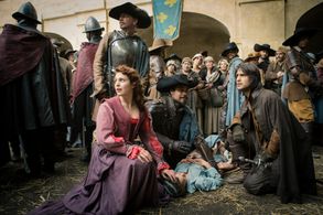 Hugo Speer, Luke Pasqualino, Tamla Kari, and Howard Charles in The Musketeers (2014)