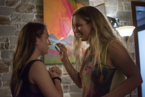 Isabella Cohen with director Sofia Alvarez on the set of Bloom