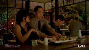 Caroline Dhavernas, Steven Pasquale, and Jun Naito in Over/Under (2013)