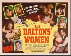 June Benbow, Pamela Blake, Jacqueline Fontaine, Lash La Rue, Tom Neal, and Archie Twitchell in The Daltons' Women (1950)