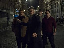 Chris Conrad, Tony Fitzpatrick, Michael Dorman, and Michael Chernus in Patriot (2015)