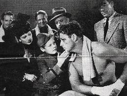 Buster Crabbe, Arline Judge, Milton Kibbee, Donald Mayo, Glenn Strange, and Duke York in The Contender (1944)