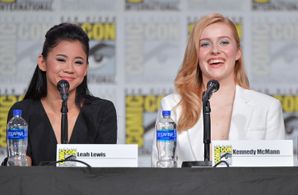 Leah Lewis and Kennedy McMann at an event for Nancy Drew (2019)