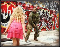 Still from the movie AMERICAN WARFIGHTER (2018): Ryan Baumann and Jerry G. Angelo. Ryan has 6 one-on-one scenes with Jer