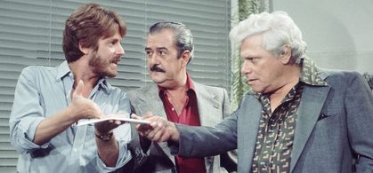 Dionísio Azevedo, Edwin Luisi, and Ênio Santos in O Astro (1977)