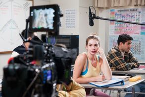 Ashley Heimbach on set of 'Aye Boy'