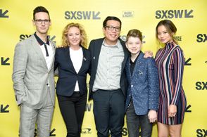 Virginia Madsen, Yen Tan, Jamie Chung, Aidan Langford, and Cory Michael Smith at an event for 1985 (2018)