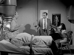 Robert Vaughn, Leo G. Carroll, Yvonne Craig, and David Hurst in The Man from U.N.C.L.E. (1964)