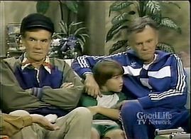 Randy Josselyn, Jack Riley, and Dick Sargent in Down to Earth (1984)