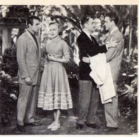 Carlos Agostí, Ernesto Alonso, Irasema Dilián, and Carlos Navarro in La cobarde (1953)