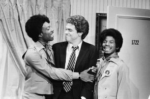 Eddie Murphy, Joe Piscopo, and Clint Smith in Saturday Night Live (1975)