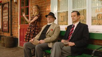 Peter Davison, Tony Gardner, and Natalie Mitson in The Larkins (2021)