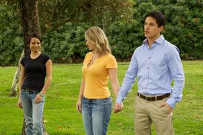 on the set of Velcro Love Triangle with Amy Hedrick and Mike C. Manning, 2011