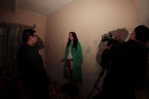 Still of Director Sandro Ventura and actress Maya Alvarado.