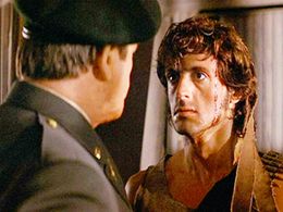 Sylvester Stallone, Richard Crenna, and David Morrell in First Blood (1982)