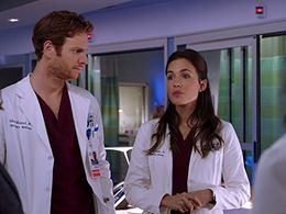 Torrey DeVitto and Nick Gehlfuss in Chicago Med (2015)