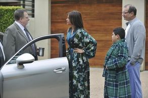 Sofía Vergara, Ed O'Neill, Michael Rothhaar, and Rico Rodriguez in Modern Family (2009)