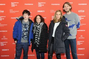 Rachel Griffiths, Rebecca Daly, Charlie Reff, and Barry Keoghan at an event for Mammal (2016)