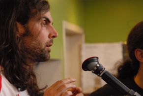 Actor, Director Peter McGennis on set Queen City