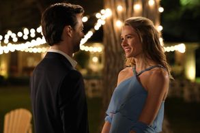 Tori Anderson and Kristopher Turner in You May Kiss the Bridesmaid (2021)