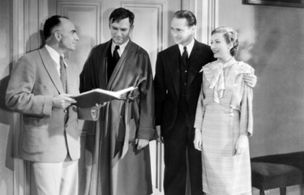 Walter Huston, Gregory La Cava, Karen Morley, and Franchot Tone in Gabriel Over the White House (1933)