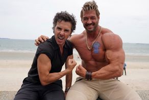 Getting some workout tips from Shawn