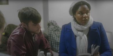 Shiren Van Cooten and Dominic McDowell in Homeless Shakespeare (2018)