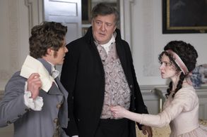 Stephen Fry, Xavier Samuel, and Jenn Murray in Love & Friendship (2016)