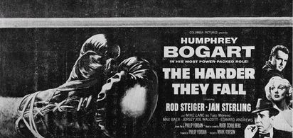 Humphrey Bogart, Rod Steiger, and Jan Sterling in The Harder They Fall (1956)