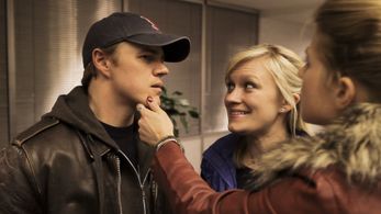 Claire Gerety-Mott, Ben Cornish, and Katie Locke O'Brien in The Hub (2014)