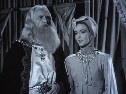 Pat Barton and William Fawcett in The Adventures of Sir Galahad (1949)