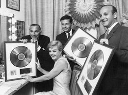 Angela Lansbury, Jerry Herman, and Goddard Lieberson in Mame (1974)