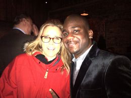 Still of Téa Leoni and Ramfis Myrthil at Madame Secretary wrap party