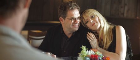 Dana Gould and Melinda Hill on set of 