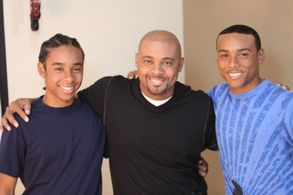 Rugg Williams with Zachary Isaiah Williams & Oren Williams at photo shoot.
