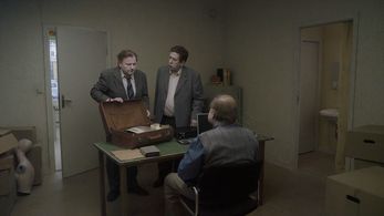 Holger Andersson and Nils Westblom in A Pigeon Sat on a Branch Reflecting on Existence (2014)