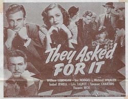 Joy Hodges, Isabel Jewell, William Lundigan, and Michael Whalen in They Asked for It (1939)