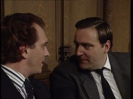 Rik Mayall and Michael Troughton in The New Statesman (1987)