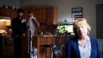 Mark Blane, Andrew M. Duff and Becky Ann Baker in Little Voice on AppleTV+.