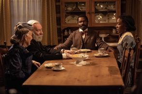 Donald Sutherland, David Oyelowo, and Lauren E. Banks in Lawmen: Bass Reeves (2023)