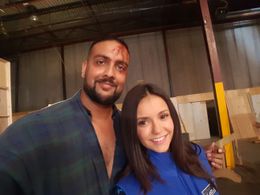 With Nina Dobrev on set of Flatliners
