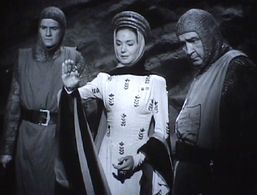 George Reeves, Pat Barton, and Charles King in The Adventures of Sir Galahad (1949)