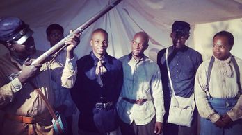 Khaliel Abdelrahim, Darren Lee Campbell, and Jack Taylor Jr. in Wild Nights with Emily (2018)