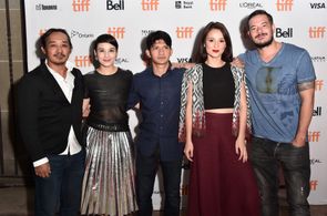 Sunny Pang, Julie Estelle, Zack Lee, Iko Uwais, and Chelsea Islan at an event for Headshot (2016)