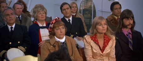 Sheila Allen, Jan Arvan, Carol Lynley, Erik L. Nelson, Monty O'Grady, Stuart Perry, and Dotty Ertel in The Poseidon Adve